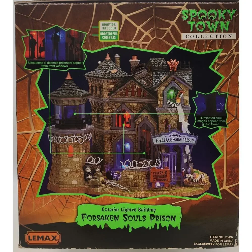 2007 Lemax Spooky Town Halloween Village FORSAKEN SOULS PRISON Retired 75497